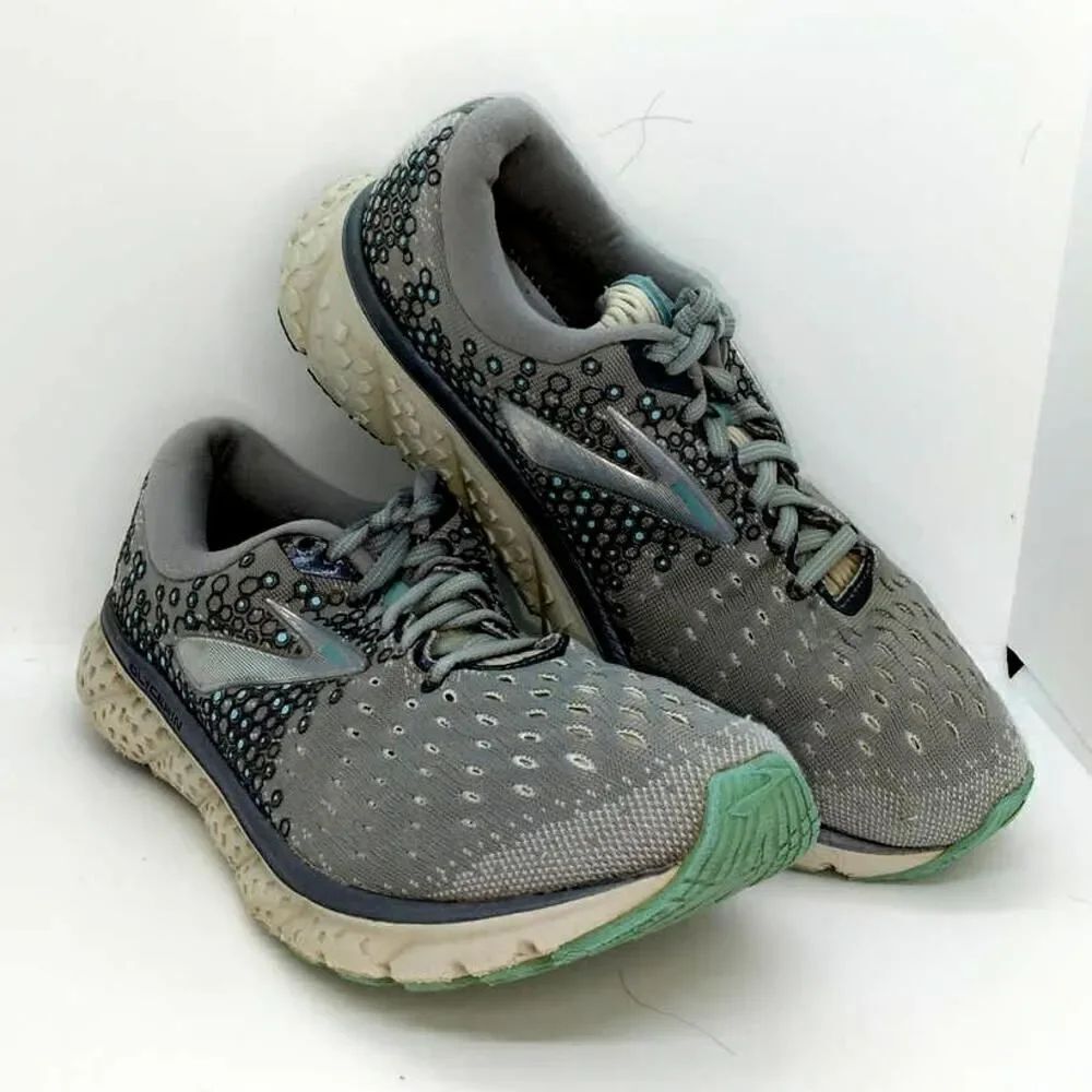 Brooks Glycerin 17 Womens Pre-owned Gray/Teal Running Sneakers - sz. 9 1/2